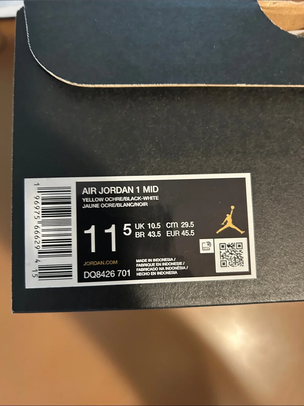 Jordan Men’s High-Top Sneakers in Black/Yellow/White